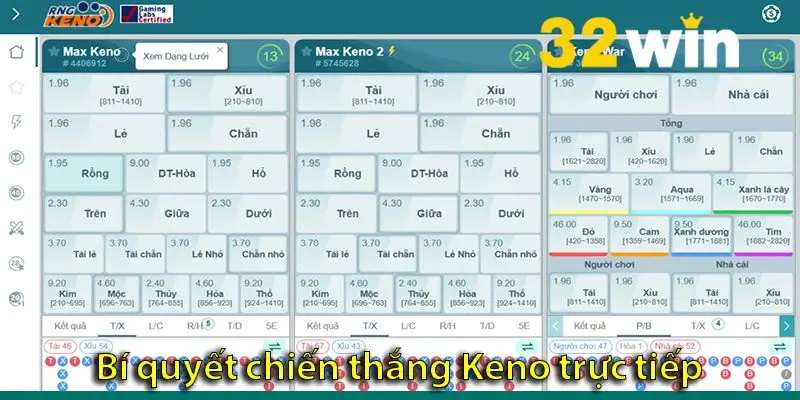 Keno trực tiếp: Trò chơi số học lôi cuốn và đáng tin cậy tại 32WIN